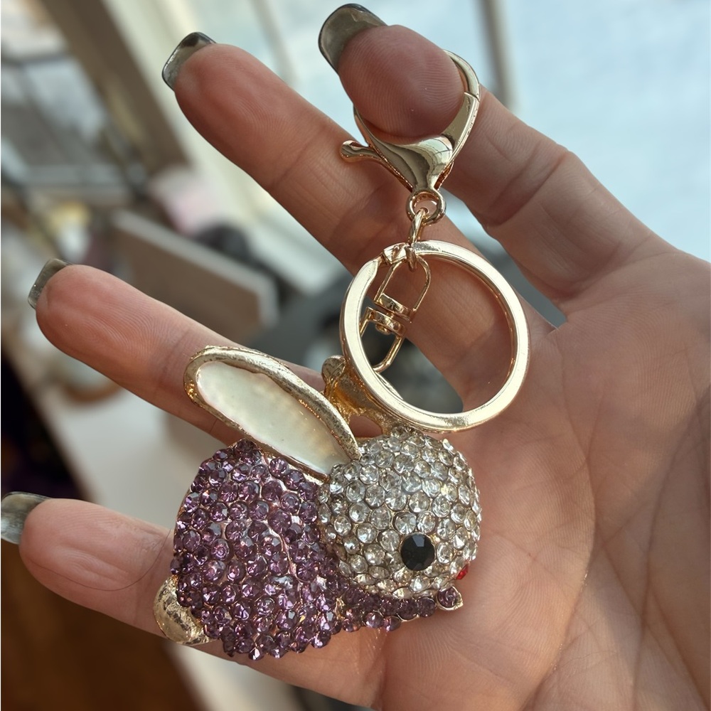 Easter rabbit, rhinestone bag, charm - Picture 2 of 3